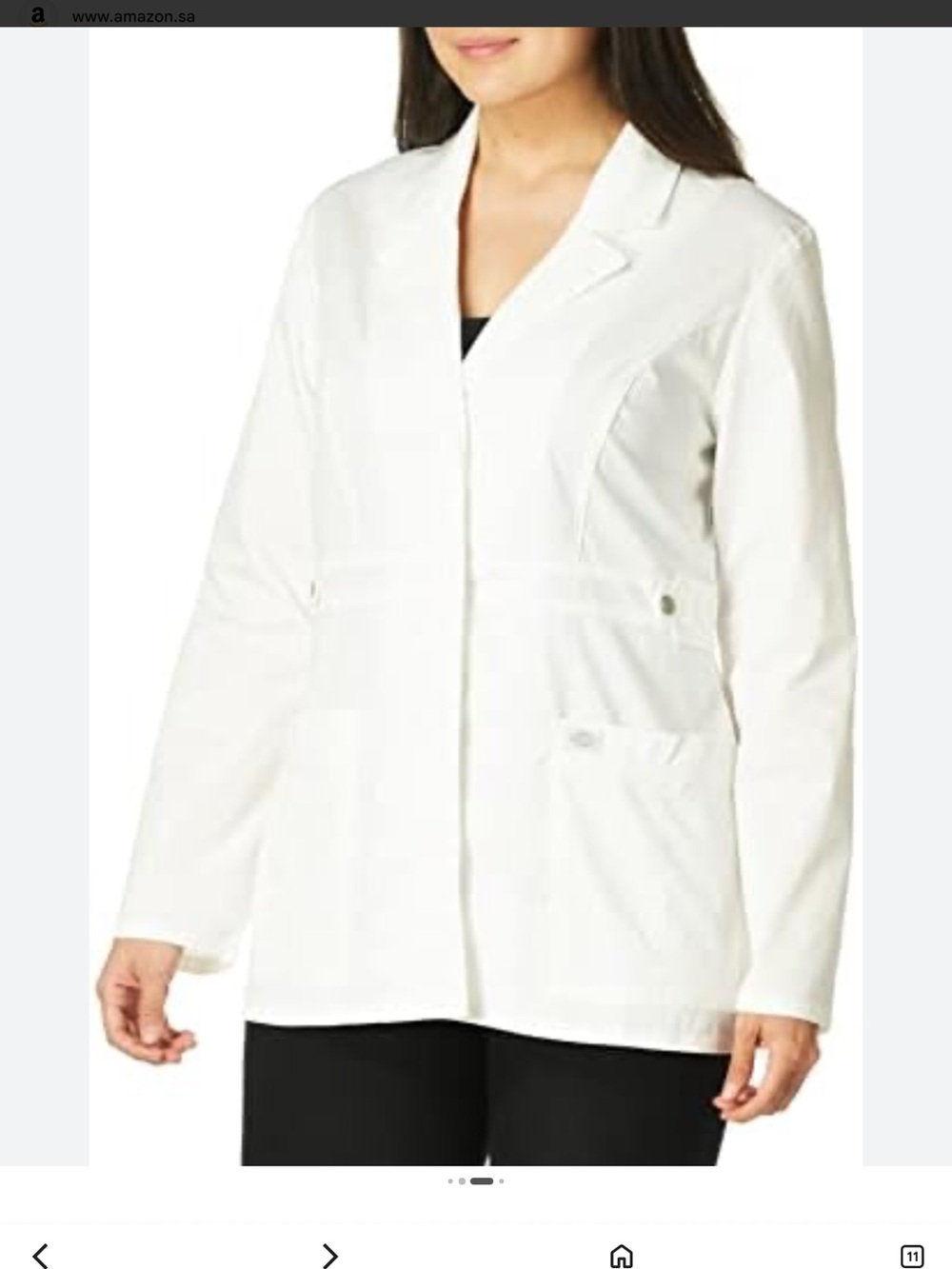 Dickies Women's White Tailored Jacket NWOT snaps small blazer white coat